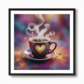 Coffee Cup With Heart 13 Art Print