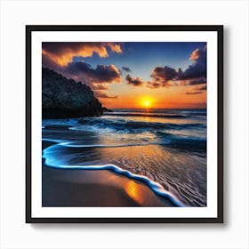 Sunset On The Beach 814 Art Print