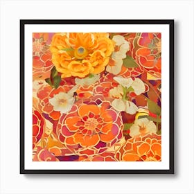 Orange And Yellow Flowers Art Print