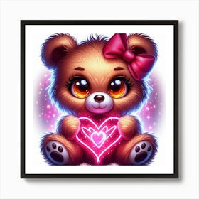 Teddy Bear With Heart 2 Art Print