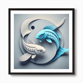 Yin And Yang Fish Art Print