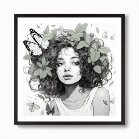 Butterfly Girl 14 Art Print