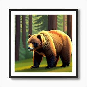 Bear in the woods Art Print