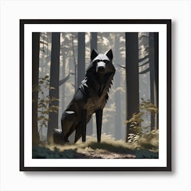 Wolf In The Woods 30 Art Print