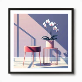 Orchids In A Pot Art Print