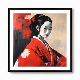 Artjuicebycsaba Close Up Style Minimalist Zen Japanese Noh Thea 4456a884 E78c 4926 99ed 8b22bc19c28b Denoised Upscaled X4 Art Print