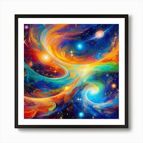 Galaxy Painting 4 Art Print