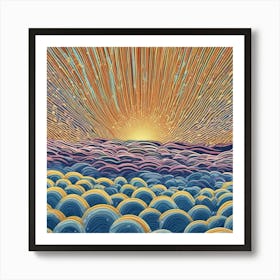 Pointillist rays Art Print