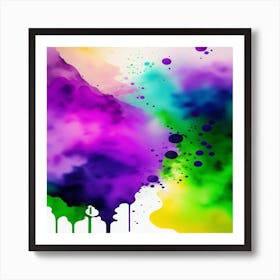 Colorful Paint Splatters Art Print