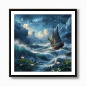 Sailing boating Art Print