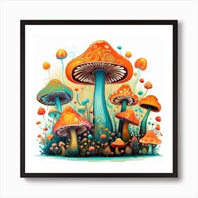 Mushroom Garden 14 Art Print