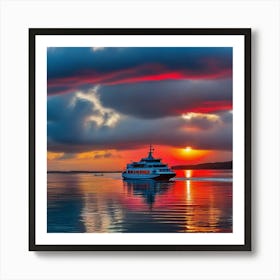 Sunset On A Boat 31 Art Print