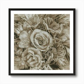 Sepia Bouquet Art Print