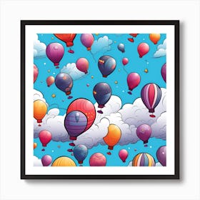 Hot Air Balloons In The Sky Art Print