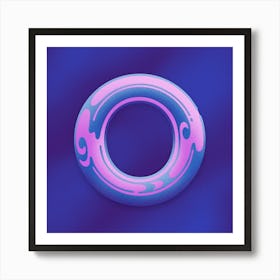 O Typography Waltzer Fairground Psychedelic Square Art Print
