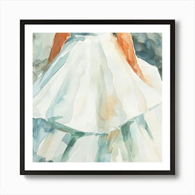 Watercolor Bridal Dress Close Up 1 Art Print