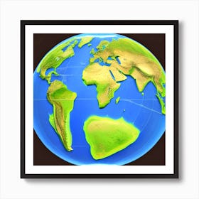 Earth Globe Art Print