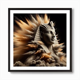 Sculpture of stone and sand in a Sphinx shape 2 Art Print