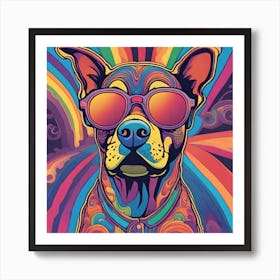 Psychedelic Dog Art Print