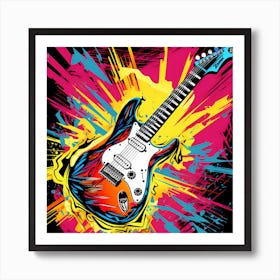 Pop Art Punk Style Guitar Art Print