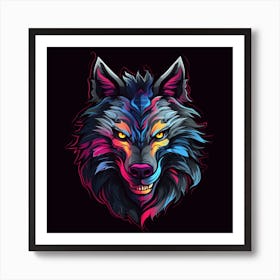 Colors Wolf Art Print