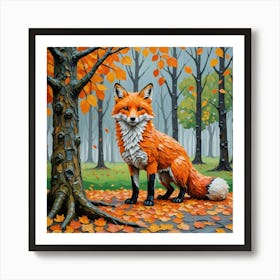 Fox In Autumn Art Print