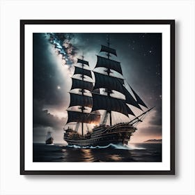 Sailing The Cosmic Seas Art Print