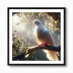 Dove On A Branch Art Print