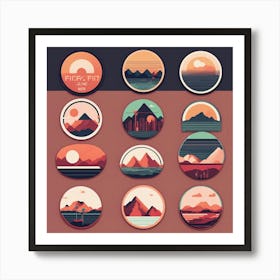 4 Badges Lo Fi Music With Minimalist Design (6) Art Print