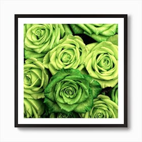 Green Roses Art Print