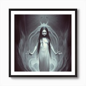 Woman In A White Dress Art Print