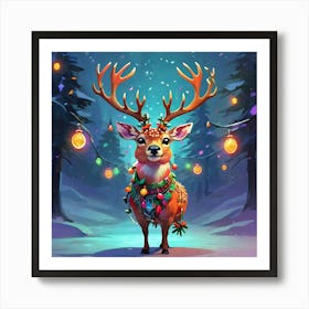 Christmas Deer 6 Art Print