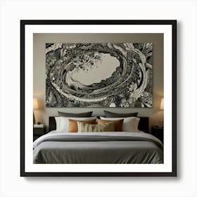 Abstract Black And White Painting Art Print