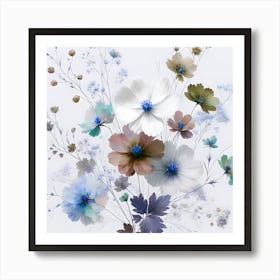 Botanical Wild Flowers  Art Print