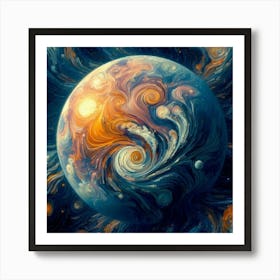 Galaxy Planet Art Print