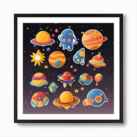 Planets And Stars Art Print