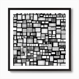 Black And White Squares 1 Art Print