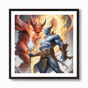 Demon Vs Demon Art Print