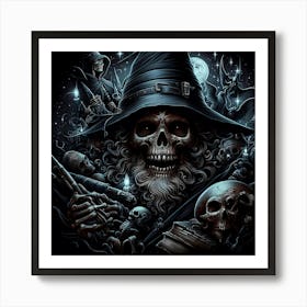 Skeleton Witch Art Print