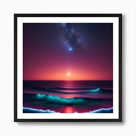 Moonlight Ocean Art Print