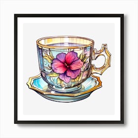 Hibiscus Tea Cup Art Print