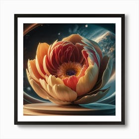 Flower In Space Art Print