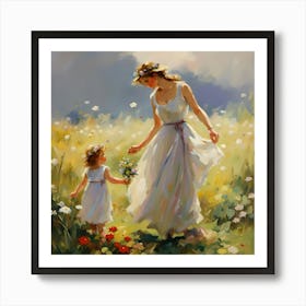 Loving Mother And Young Daughter Art Print