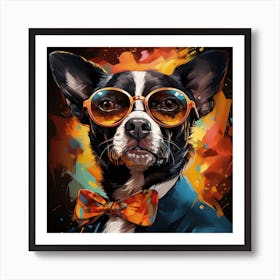 Dog In Sunglasses Art Print