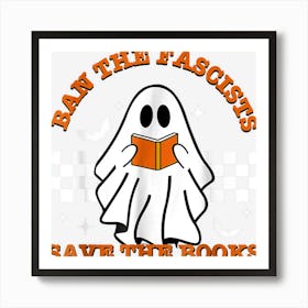 Halloween Ghost Book Lovers Art Print