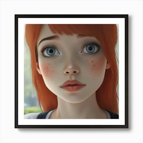 Girl With Red Hair Art Print