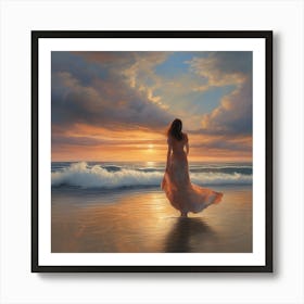 Sunset On The Beach 3 Art Print