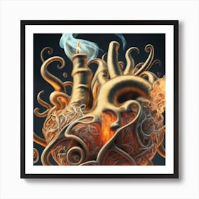 A Golden Heart Made Of Candle Smoke 7 Art Print