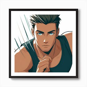 Boy With Blue Eyes Art Print