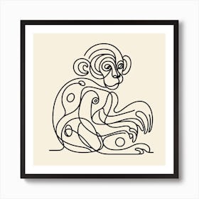 Monkey Picasso style Art Print